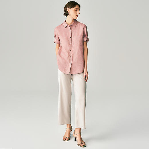 ICB日系春季通勤职业OL半松紧腰混纺直筒长裤休闲阔腿裤商场同款 商品图2