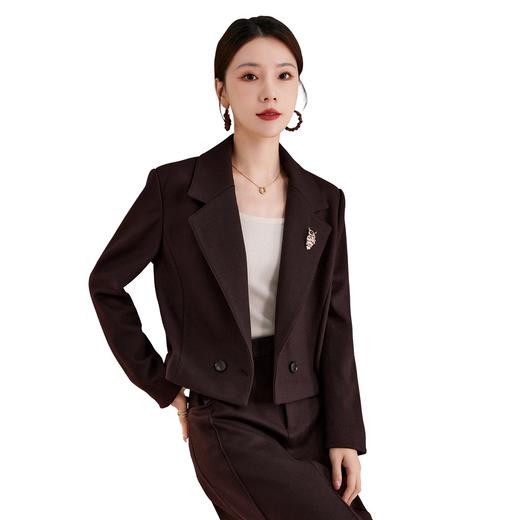 QS羊毛小西装女2025秋冬新款修身气质一粒扣高级感外套1301 商品图4
