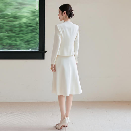 IWY/扶摇系列 法式名媛西装套裙女新款气质米白色两件套职业半裙正装FYCS717 商品图4