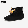 MIO米奥蜜蜂狗雪地靴毛毛加绒黑色保暖短筒可爱女靴M256652915 商品缩略图0