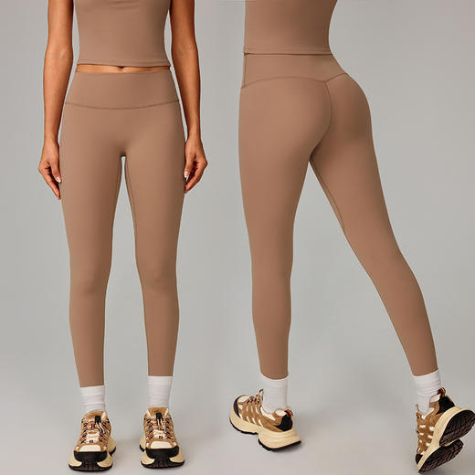 跃牌【轻匀系列】高腰提臀磨毛瑜伽裤女跑步速干健身裤显瘦紧身运动裤CK9109 商品图1