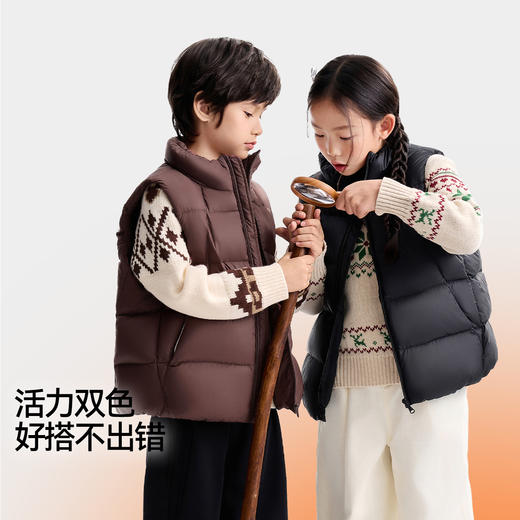 【三防羽绒服】男女童立领羽绒马甲冬季新款安奈儿童装EM542566 商品图1