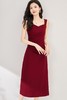 SIA SAYLOR 红色桃心领吊带褶皱收腰连衣裙 19090 商品缩略图0
