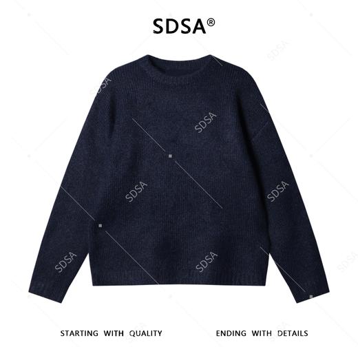 22625SDSA男士秋冬新款痞帅男装极简风宽松圆领针织衫纯色毛衣气质百搭 商品图0