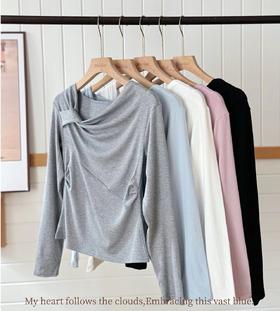 专柜品质显瘦高弹长袖衫【茜妙源--新式设计收腰斜肩打底衫】早秋细腻奶油手感 遮肉显瘦软糯舒适 不易变形/不掉毛/不粘毛/不闷热 今年秋冬衣橱主力军！