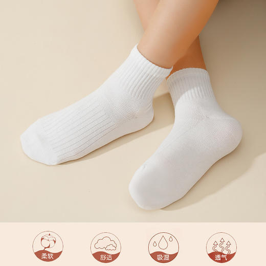 雅兰特薄款儿童袜小白袜子1双/3双/5双装可选 商品图4