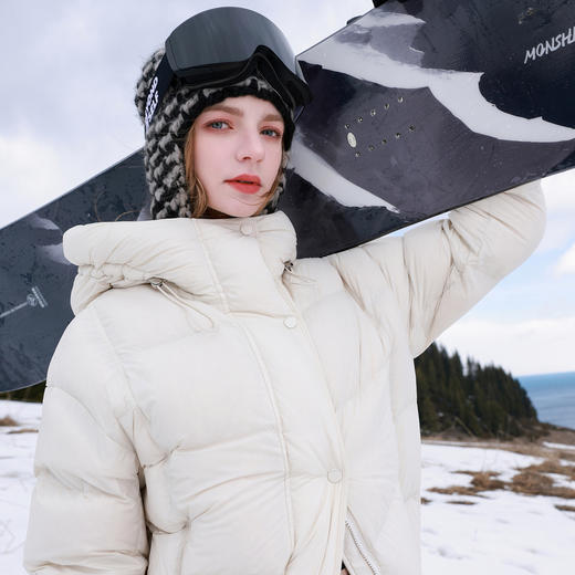 三彩2025冬季新款防水易打理长款羽绒服被子服90特白鸭高倍充绒M 商品图2