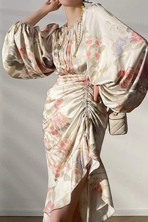 L.Fleuri 法式印花灯笼袖连衣裙 17010 商品图4