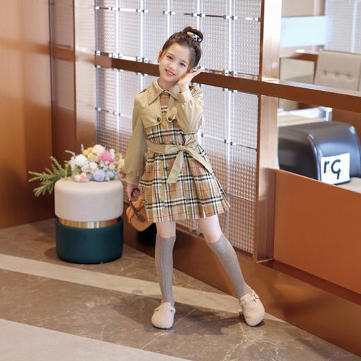 复古格子风衣 商品图3