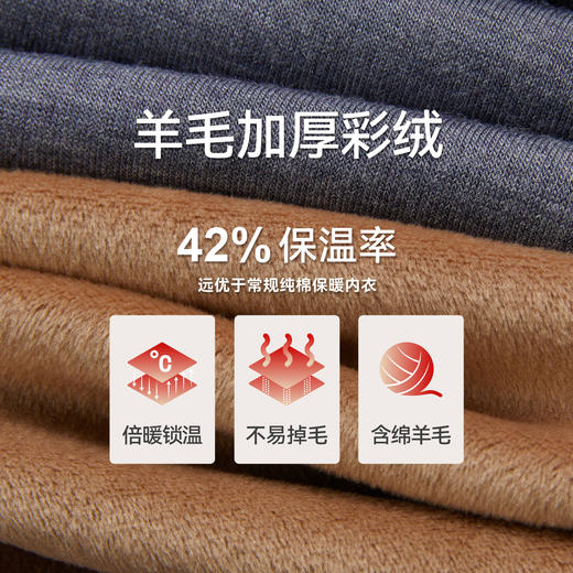 Threegun三枪 羊毛加厚彩绒半高领女士内衣套-24268D121 商品图8