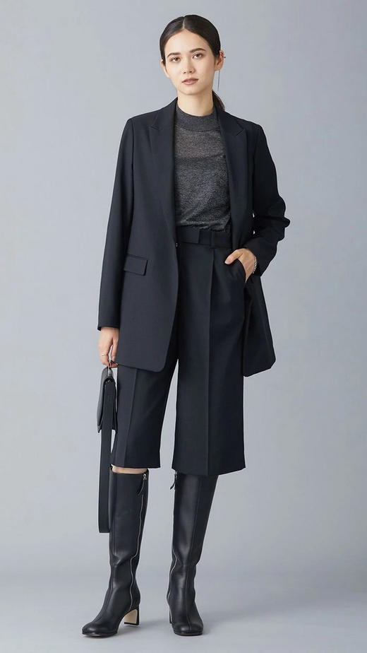 ICB日系秋季通勤宽松版混纺半高领套头针织衫薄款打底衫商场同款 商品图0