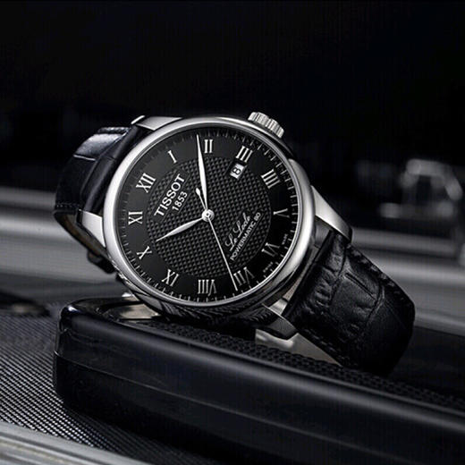 天梭Tissot力洛克系列80机芯机械男表黑盘皮带 T006.407.16.053.00 商品图2