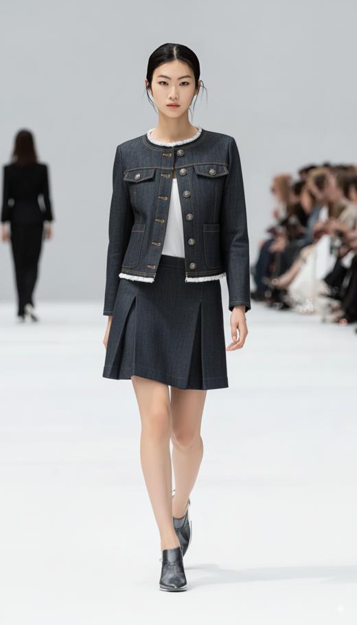 百搭高腰百褶工艺A摆半裙 商品图0