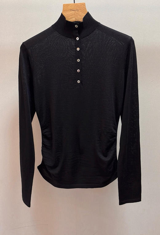 916-3 圆正渠道货 TH收腰显瘦 超细regal羊毛 半开襟亨利领 掐腰显瘦针织衫 打底衫 商品图12