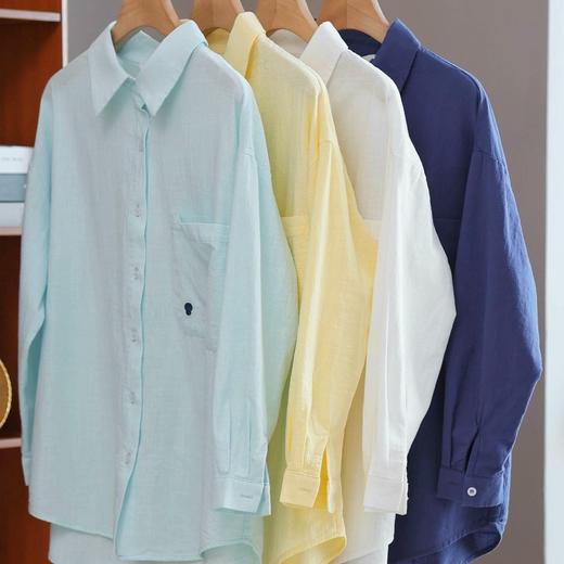 “茶卡盐湖蓝”纯棉贝壳衬衫，高级老钱风，穿它轻松有【3-5天发货】 商品图5