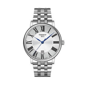 天梭Tissot卡森系列石英男表银盘钢带 T122.410.11.033.00
