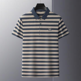 夏季男士短袖t恤POLO衫细条纹爸爸装上衣男装半袖POLO衫   PSL-7363