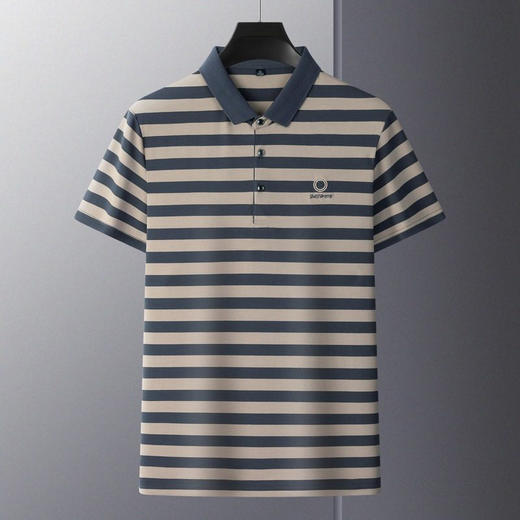 夏季男士短袖t恤POLO衫细条纹爸爸装上衣男装半袖POLO衫   PSL-7363 商品图0