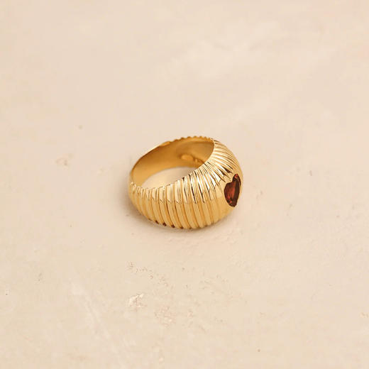 订购4周到｜Tityaravy-Prema-金色 条纹 石榴石 戒指［法国设计师］ 商品图2