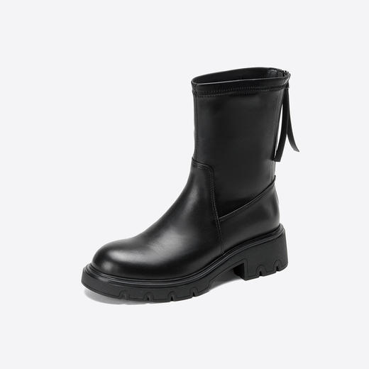 Westory2025年冬季休闲光面弹力筒皮切尔西靴简约百搭休闲短靴S25DC86021 商品图7