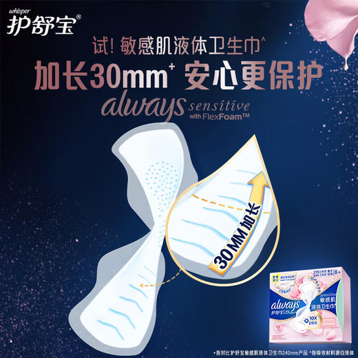 护舒宝液体卫生巾敏感肌系列量多日用270mm8片 商品图3