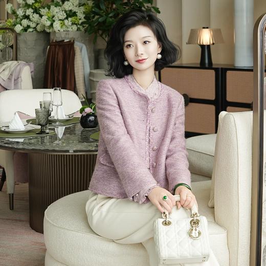 西子/落日小香风软糯粗花呢粉紫色外套/WTTJ385 商品图2