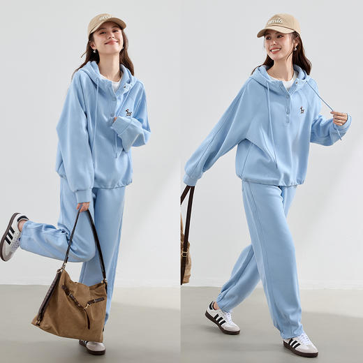 VICTORIA&VERA秋季【像素星宠】加厚腊肠狗卫衣套装 | 3D立体刺绣连帽衫+香蕉裤通勤运动锁温神器 商品图6