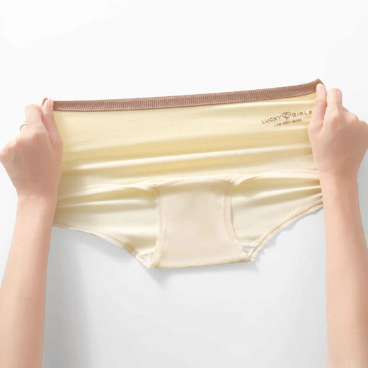 女士长绒棉简约舒适透气中腰棉内裤三角裤2947 商品图3