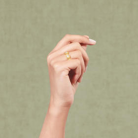 订购4周到｜Tityaravy-Sai-7-金色 花朵 白托帕石 戒指［法国设计师］