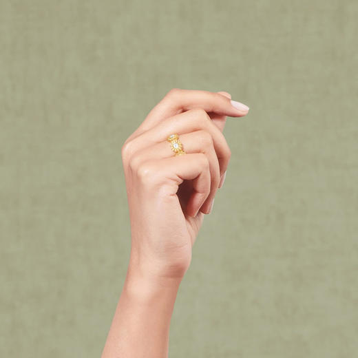 订购4周到｜Tityaravy-Sai-7-金色 花朵 白托帕石 戒指［法国设计师］ 商品图0