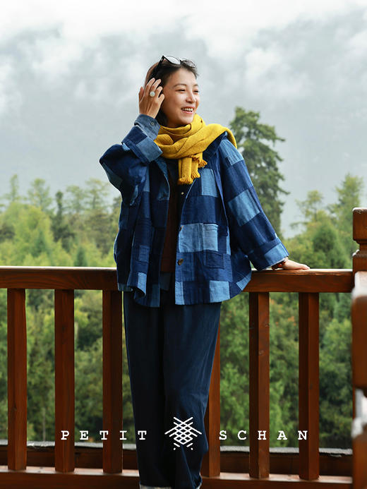 PETIT SCHAN小闪 CLO#908 Self-taught tailor 野裁缝 纯棉百家布牛仔连帽外套 商品图2