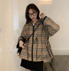 重磅渠道！ 经典格纹抽绳连帽夹克   可过yan！售完无补