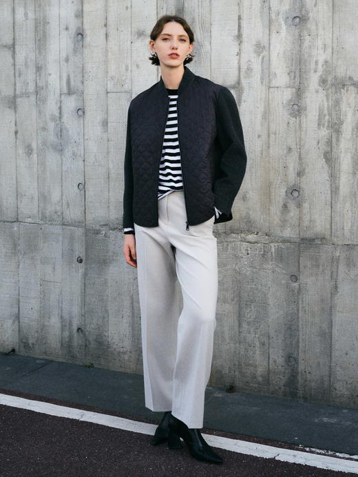 ICB日系春季通勤宽松羊毛混纺棉衣外套加毛呢马甲两件套商场同款 商品图4