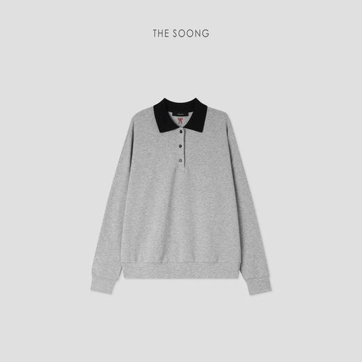 THESOONG|"腔调诠释"经典亲肤糯感撞色翻领卫衣HBWY7494 商品图1
