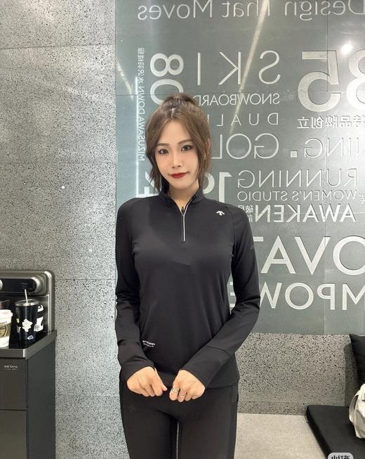 秋冬款！Des女士反光印花款半拉链高弹长袖打底tee长袖 商品图3