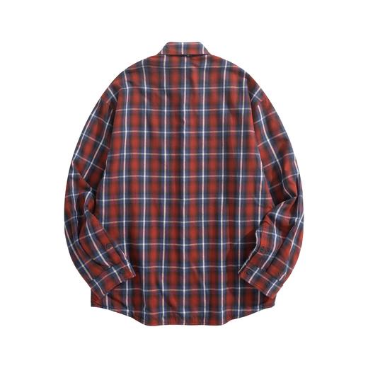 中性款法兰绒格子衬衫外套B00 商品图1