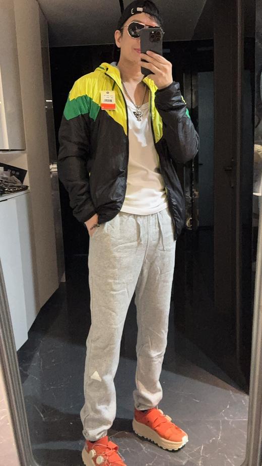 ad 男女同款抽绳简约加绒灰色束脚运动裤（蕾姐穿S） 商品图5