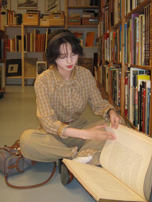 浮生八记/25C128/“领结衬衫”英式撞色格纹领带衬衫 商品图4