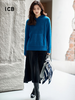 ICB日系秋季通勤直筒羊毛羊绒混纺连帽套头毛衣针织毛衫商场同款 商品缩略图3