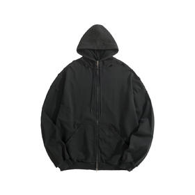 中性款胶带破损连帽卫衣外套B00