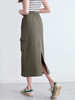 【百图lulu定制】【工装半裙】 军绿色工装风  高腰  弹力腰围  半身裙 商品缩略图4