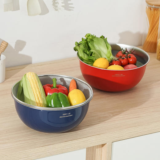 易铂YisPot不锈钢艾铂钠多功能料理盆316母婴级材质，⁥不易变形、‍耐摔耐高温→申布伦黄、安哥拉红、克莱因蓝三色可选 商品图3