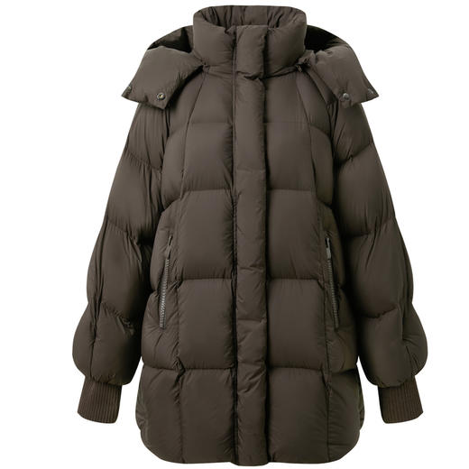 三彩2025冬季新款90白鸭绒羽绒服防水中长宽松外套保暖面包服M 商品图4