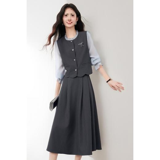 法式假两件上衣套装，拼接外套搭半身裙两件套LJX-857 商品图1