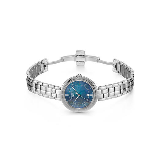 天梭Tissot弗拉明戈系列石英女表蓝色珍珠贝母表盘钢带 T094.210.11.121.00 商品图1