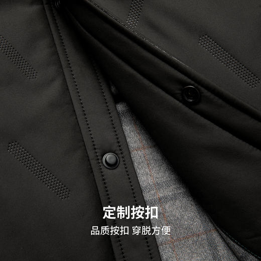 【含桑蚕丝】圣得西男士翻领商务棉服2025秋季新款行政风简约外套 商品图9