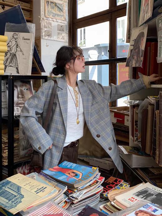 浮生八记/25C149/“90‘s女作家”法式格纹西装外套 商品图0