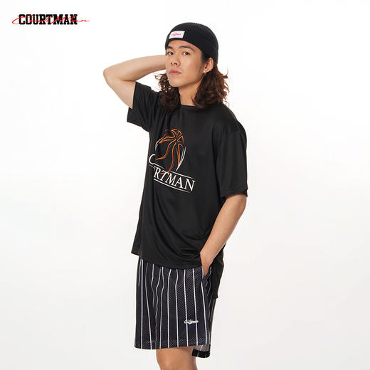 COURTMAN野球帝 投篮服篮球短袖潮夏男女同款美式宽松T恤透气速干 商品图2