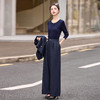 HR YBX8608老钱风时尚马甲套装气质干练阔腿裤三件套 商品缩略图3