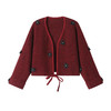 SC22-2729早秋v领针织开衫女外套2025春秋新款慵懒短款小香风毛衣披肩外搭 商品缩略图4